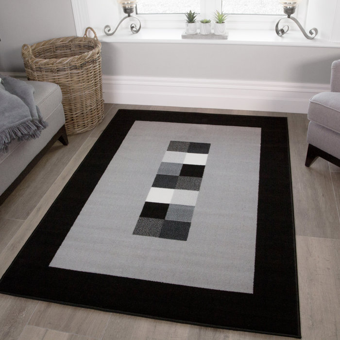 Ebern Designs Mcchesney Flatweare Black/Grey Rug Wayfair.co.uk